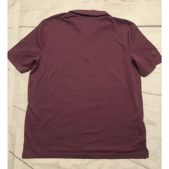 Perry Ellis Golf Polo Shirt Short Sleeve Purple Black Patterned Mens LG Tall (t) - Picture 2 of 5